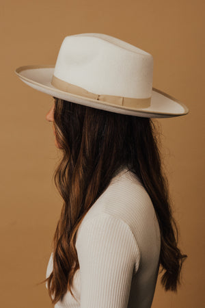 White & Cream Finley Wool Hat