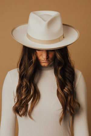 White & Cream Finley Wool Hat