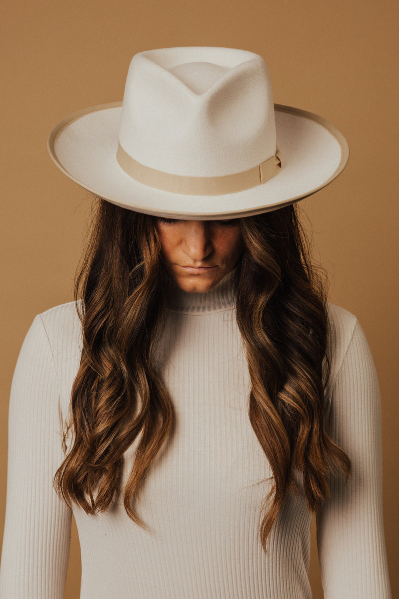 White & Cream Finley Wool Hat