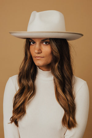 White & Cream Finley Wool Hat