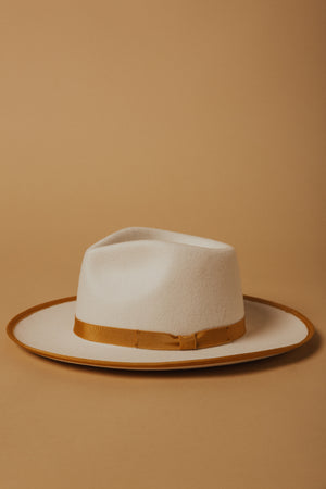 White & Mustard Finley Wool Hat