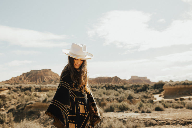 White & Cream Finley Wool Hat