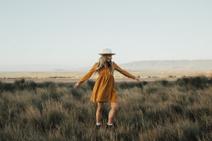 White & Mustard Finley Wool Hat