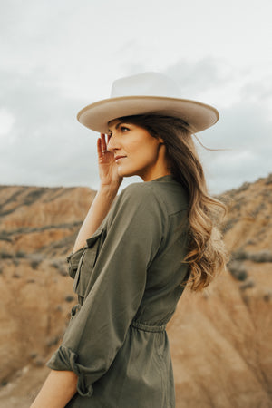 White & Cream Finley Wool Hat