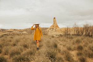 White & Mustard Finley Wool Hat