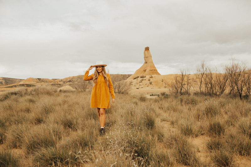 White & Mustard Finley Wool Hat